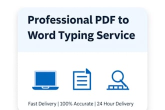 do fast and accurate PDF to word excel data entry and typing service