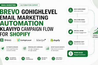 brevo gohighlevel email markerting automation klaviyo campaign flow for shopify