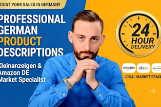 write professional german product descriptions for amazon, ebay, kleinanzeigen
