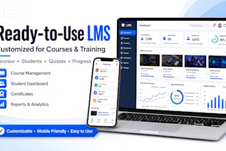 customize a ready to use learning management system for courses and training