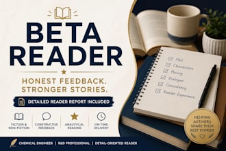 be your professional beta reader with honest feedback