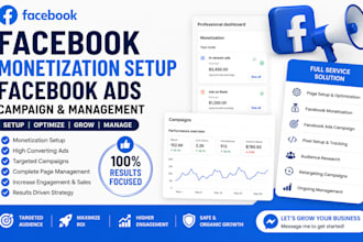 do facebook monetization setup instagram ads, social medial campaign management