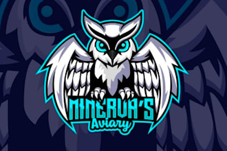 make cool owl mascot logo design with business service