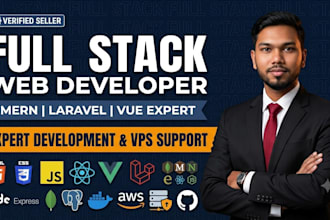 develop full stack web applicaton with laravel and vue js
