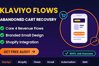 set up klaviyo flows, abandoned cart emails, and shopify email automation