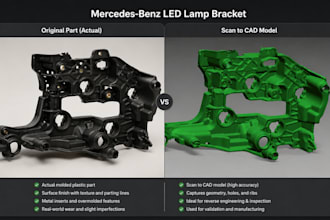 do reverse engineering, scan to cad, cad modeling with solidworks, point cloud