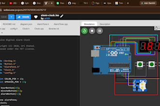 write custom arduino code and provide virtual wokwi simulation