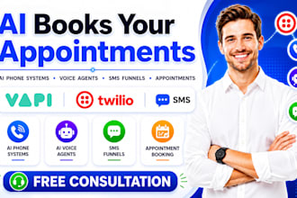 build vapi, twilio ai phone systems, voice agents, SMS funnels for appointments