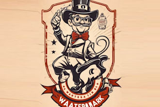 create vintage trendy logo design with unlimited review