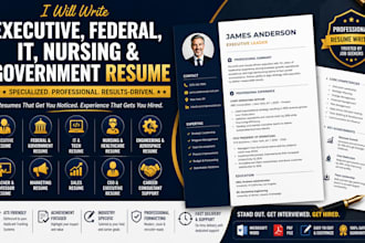 write executive resume, federal resume, tech resume, nursing resume, government