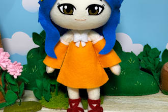 create a cute felt doll with printed eyes