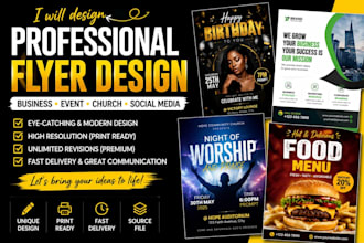 design a professional flyer, poster and logo