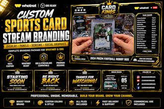 create custom sports card stream branding, overlay, and panels for whatnot