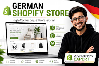 design or redesign professional german shopify store, deutsch dropshipping