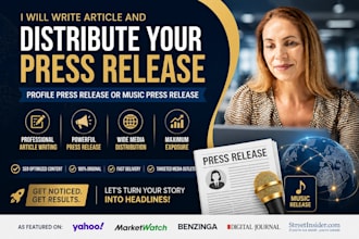 write article and distribute your profile press release or music press release