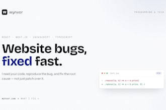 fix bugs and errors in your react next js or javascript website