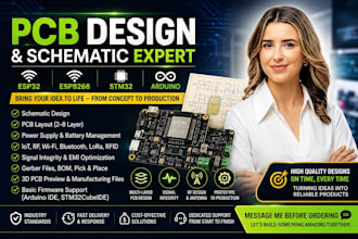 design hardware prototyping, schematic, pcb design, esp32 esp8266 stm32, arduino