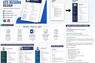 design a professional ats friendly resume and CV