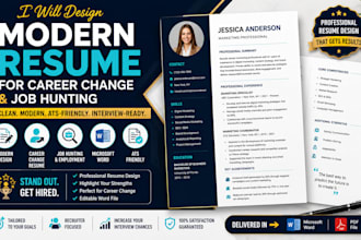 design modern resume for career change and job hunting