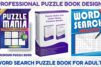 create a unique word search puzzle book for amazon KDP publishing