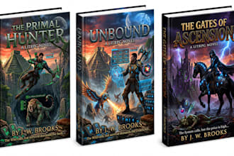 design a litrpg cover design, gamelit cover and fantasy cover design
