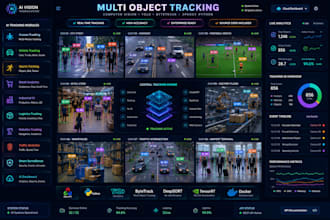 develop multi object tracking, computer vision, opencv python, yolo and byetrack