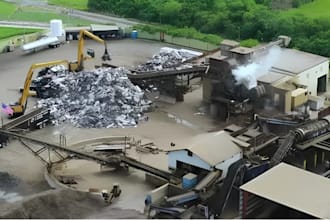 design a recycling facility with 2d plans and 3d rendering