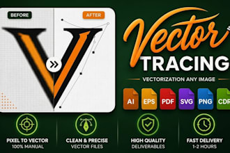 manually vector trace redraw and convert your logo to vector