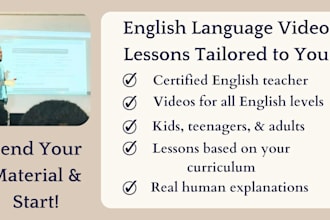 create english language video lessons tailored to you