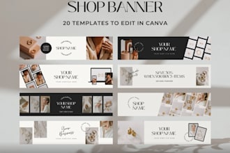 design a professional etsy shop banner and icon set