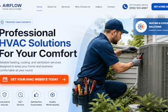 design wix hvac website heating cooling company hvac contractor web website