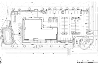 draw detailed architectural site plan, 2d site plan, landscape, layout drawings