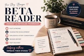 beta read your novel and provide honest detailed feedback