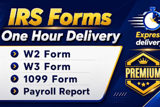 prepare irs form w2, form w3, form 1099 and payroll reports