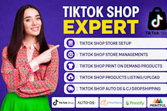 do tik tok shop setup dropshipping products listing pod manage tik tok shop
