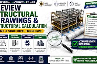 review structural drawings structural calculation civil structural engineering