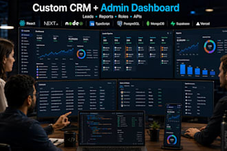 build custom CRM admin dashboard or business web app with react nextjs