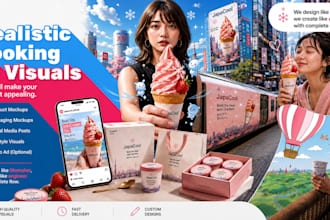 create ai product mockups, packaging mockups, and social media post