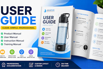 create a clear user guide, instruction manual, training manual
