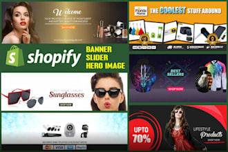 design a professional shopify store banner and hero image