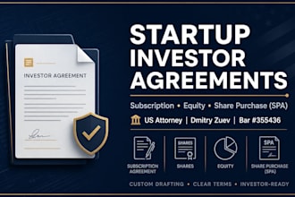 draft a startup subscription agreement for investors and vcs