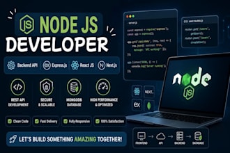be your node js developer for backend api, express, react and next js