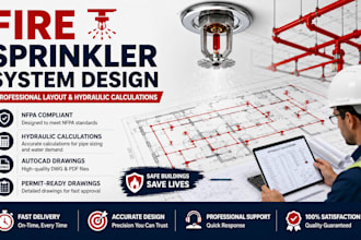 design fire sprinkler system layout with hydraulic calculations