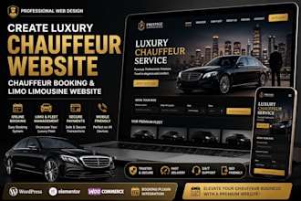 create luxury chauffeur website, chauffeur booking, limo limousine website