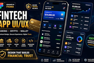 design premium fintech banking crypto mobile app UI UX in figma