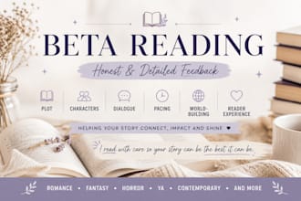 beta read your book with honest feedback