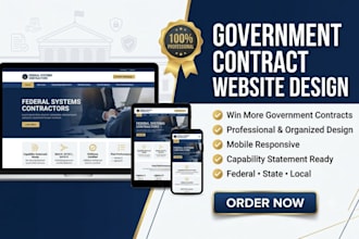design government contract website to win gov contract with organized website