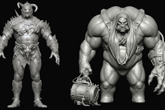 sculpt high quality 3d models, characters, miniatures, statues for 3d printing
