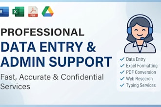 provide expert data entry and admin support