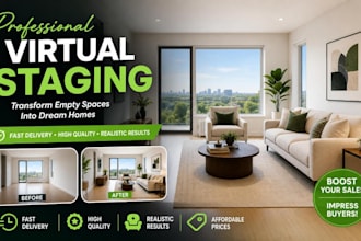 declutter stage virtual furniture virtual staging for real estate photo editing